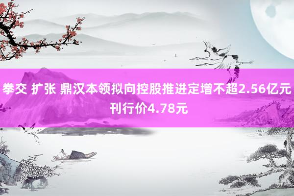 拳交 扩张 鼎汉本领拟向控股推进定增不超2.56亿元 刊行价4.78元