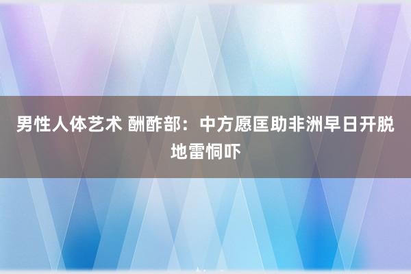 男性人体艺术 酬酢部：中方愿匡助非洲早日开脱地雷恫吓