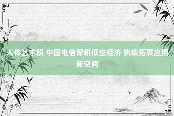 人体艺术照 中国电信深耕低空经济 执续拓展应用新空间