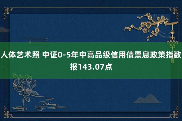 人体艺术照 中证0-5年中高品级信用债票息政策指数报143.07点