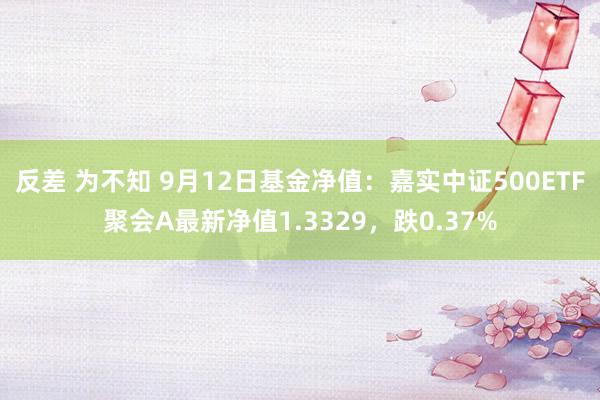 反差 为不知 9月12日基金净值：嘉实中证500ETF聚会A最新净值1.3329，跌0.37%