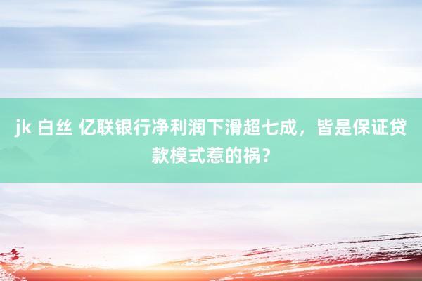 jk 白丝 亿联银行净利润下滑超七成，皆是保证贷款模式惹的祸？