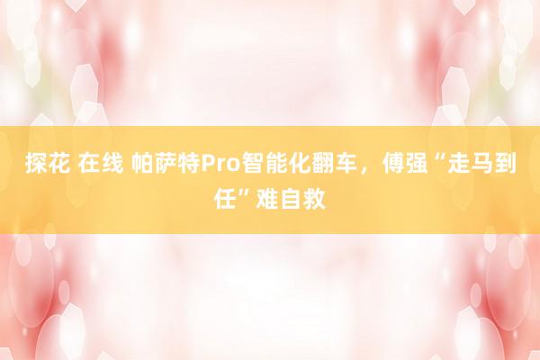 探花 在线 帕萨特Pro智能化翻车，傅强“走马到任”难自救