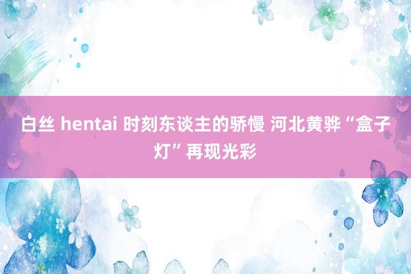 白丝 hentai 时刻东谈主的骄慢 河北黄骅“盒子灯”再现光彩