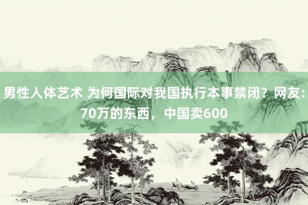 男性人体艺术 为何国际对我国执行本事禁闭？网友:70万的东西，中国卖600