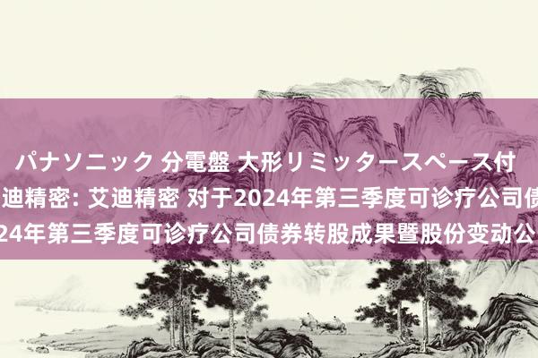 パナソニック 分電盤 大形リミッタースペース付 露出・半埋込両用形 艾迪精密: 艾迪精密 对于2024年第三季度可诊疗公司债券转股成果暨股份变动公告