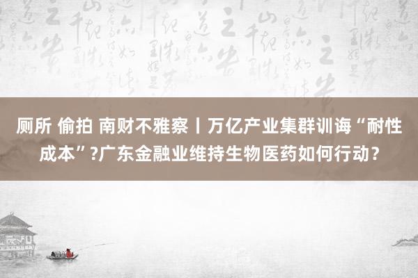 厕所 偷拍 南财不雅察丨万亿产业集群训诲“耐性成本”?广东金融业维持生物医药如何行动？