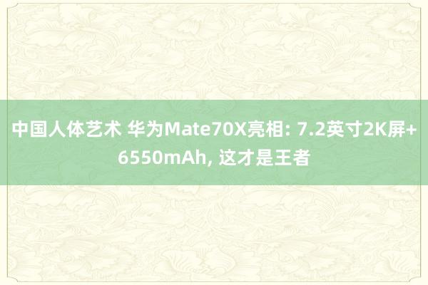 中国人体艺术 华为Mate70X亮相: 7.2英寸2K屏+6550mAh， 这才是王者