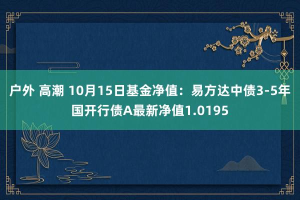 户外 高潮 10月15日基金净值：易方达中债3-5年国开行债A最新净值1.0195