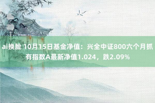 ai换脸 10月15日基金净值：兴全中证800六个月抓有指数A最新净值1.024，跌2.09%