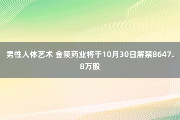 男性人体艺术 金陵药业将于10月30日解禁8647.8万股