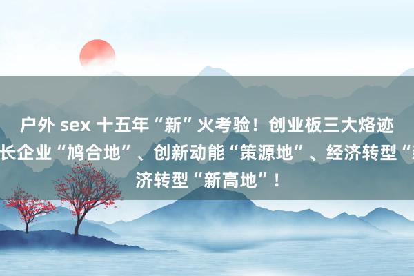 户外 sex 十五年“新”火考验！创业板三大烙迹昭着：成长企业“鸠合地”、创新动能“策源地”、经济转型“新高地”！