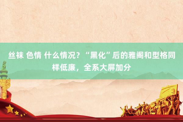 丝袜 色情 什么情况？“黑化”后的雅阁和型格同样低廉，全系大屏加分