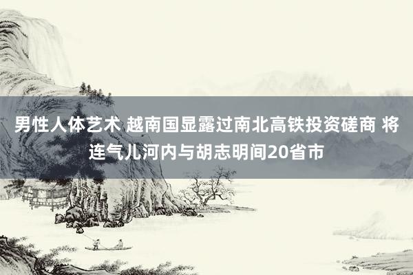 男性人体艺术 越南国显露过南北高铁投资磋商 将连气儿河内与胡志明间20省市