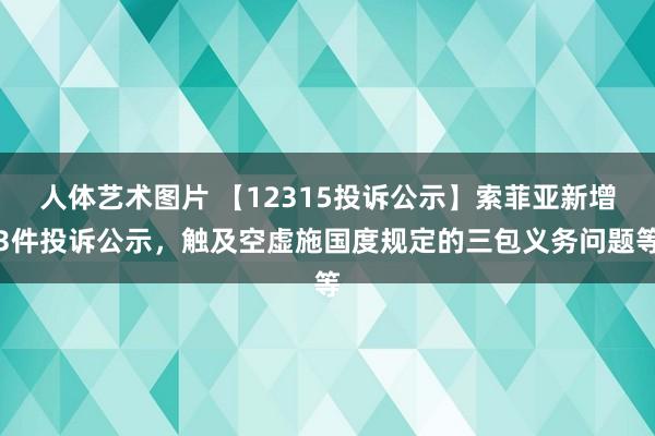 人体艺术图片 【12315投诉公示】索菲亚新增3件投诉公示，触及空虚施国度规定的三包义务问题等