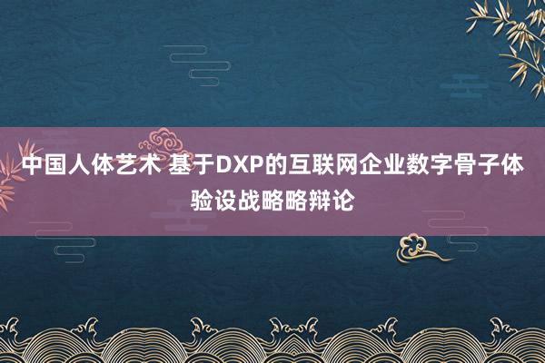 中国人体艺术 基于DXP的互联网企业数字骨子体验设战略略辩论