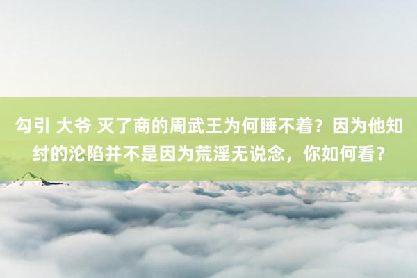 勾引 大爷 灭了商的周武王为何睡不着？因为他知纣的沦陷并不是因为荒淫无说念，你如何看？