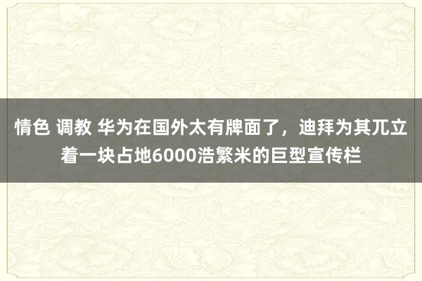 情色 调教 华为在国外太有牌面了，迪拜为其兀立着一块占地6000浩繁米的巨型宣传栏