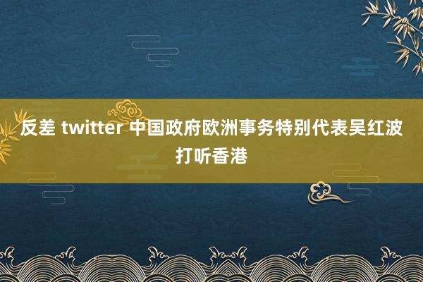 反差 twitter 中国政府欧洲事务特别代表吴红波打听香港