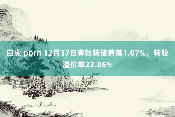 白虎 porn 12月17日春秋转债着落1.07%，转股溢价率22.86%