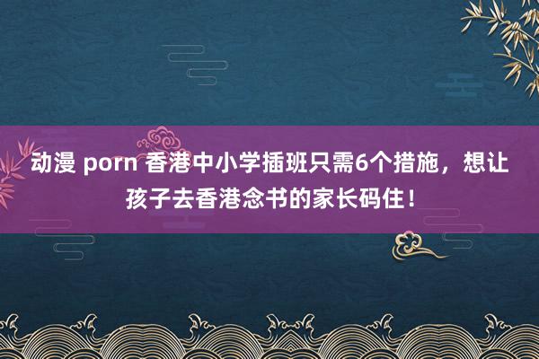 动漫 porn 香港中小学插班只需6个措施，想让孩子去香港念书的家长码住！