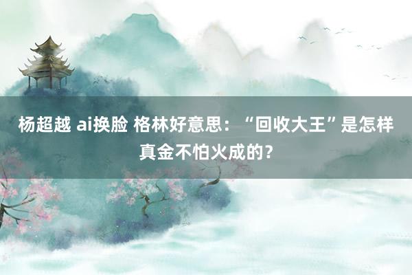 杨超越 ai换脸 格林好意思：“回收大王”是怎样真金不怕火成的？