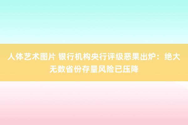 人体艺术图片 银行机构央行评级恶果出炉：绝大无数省份存量风险已压降