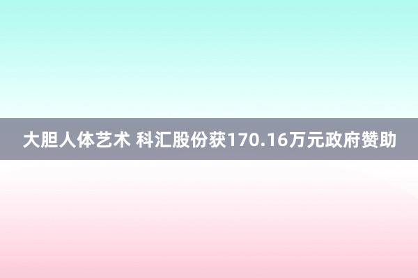 大胆人体艺术 科汇股份获170.16万元政府赞助