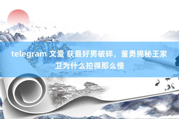 telegram 文爱 获最好男破碎，董勇揭秘王家卫为什么拍得那么慢